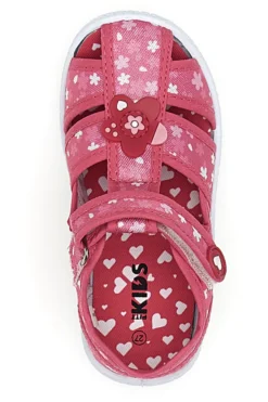 Sandali semiaperti rosa fantasia floreale primi passi Pitt kids PK2877A