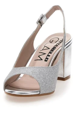 SandalI Slingback Argento con Punta Aperta PITTARELLO GLAM 5916