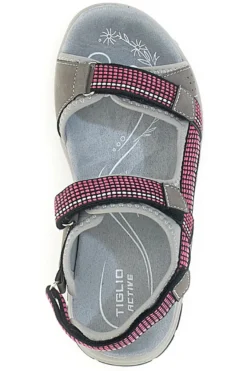 Sandali sportivi grigi e fucsia con chiusura a strappo TIGLIO 51358