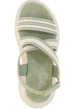 Sandali verdi con fasce elastiche Ploadi 35310