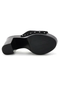 Sandalo nero con tacco e borchie Pittarello Must Have 11233