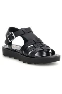 Sandalo nero in pelle con cinturino Pittarello Must Have 11936