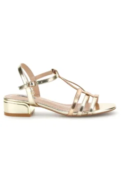Sandalo oro con tacco basso Burani 519431343