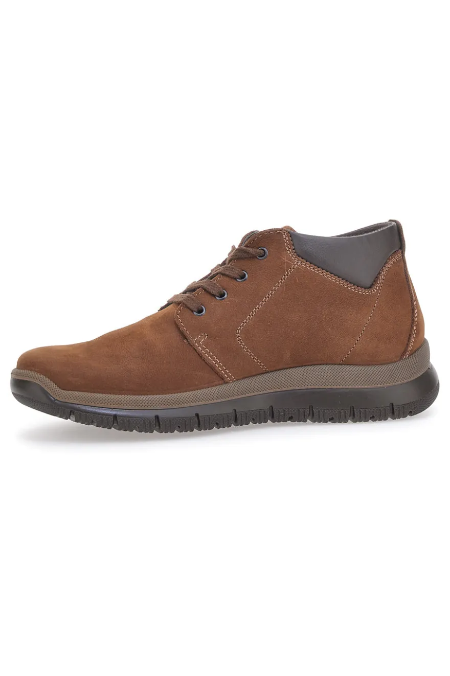 Scarpa Stringata Alta Vera Pelle Marrone Imac 452700