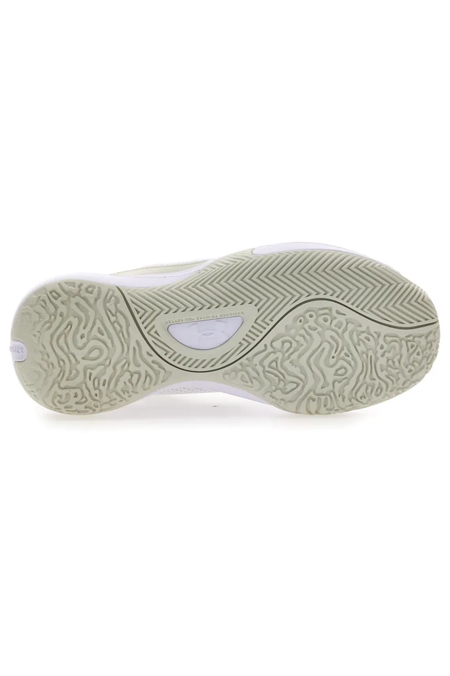 Scarpe basket bianche con inserti beige e suola ammortizzata Under Armour Lockdown 6