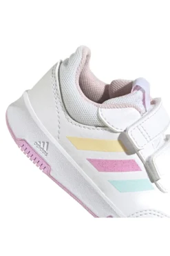 Scarpe bianche con dettagli pastello e chiusura a strappo Adidas Tensaur Sport 2 CF I