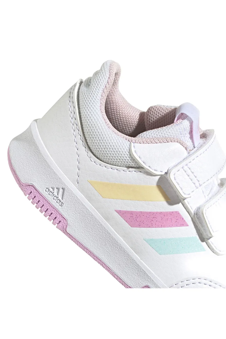 Scarpe bianche con dettagli pastello e chiusura a strappo Adidas Tensaur Sport 2 CF I