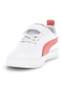 Scarpe bianche corallo con chiusura a strappo e lacci elastici Puma Rickie AC+ Inf