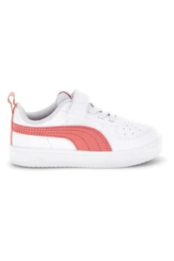 Scarpe bianche corallo con chiusura a strappo e lacci elastici Puma Rickie AC+ Inf