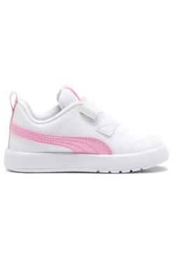 Scarpe bianche rosa con chiusura a strappo Puma Courtflex V3 V Inf