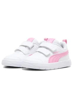 Scarpe bianche rosa con chiusura a strappo Puma Courtflex V3 V Inf