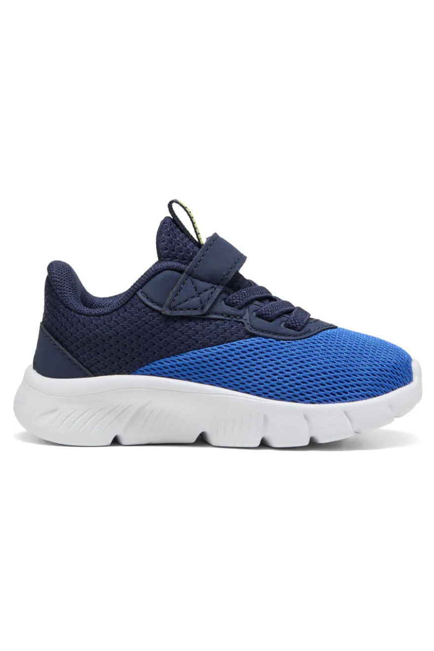 Scarpe blu bianche con chiusura a strappo e lacci elastici Puma FlexFocus Modern AC+ Inf