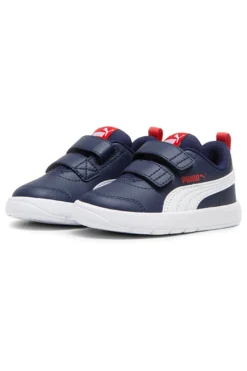 Scarpe blu bianche con chiusura a strappo Puma Courtflex V3 V Inf