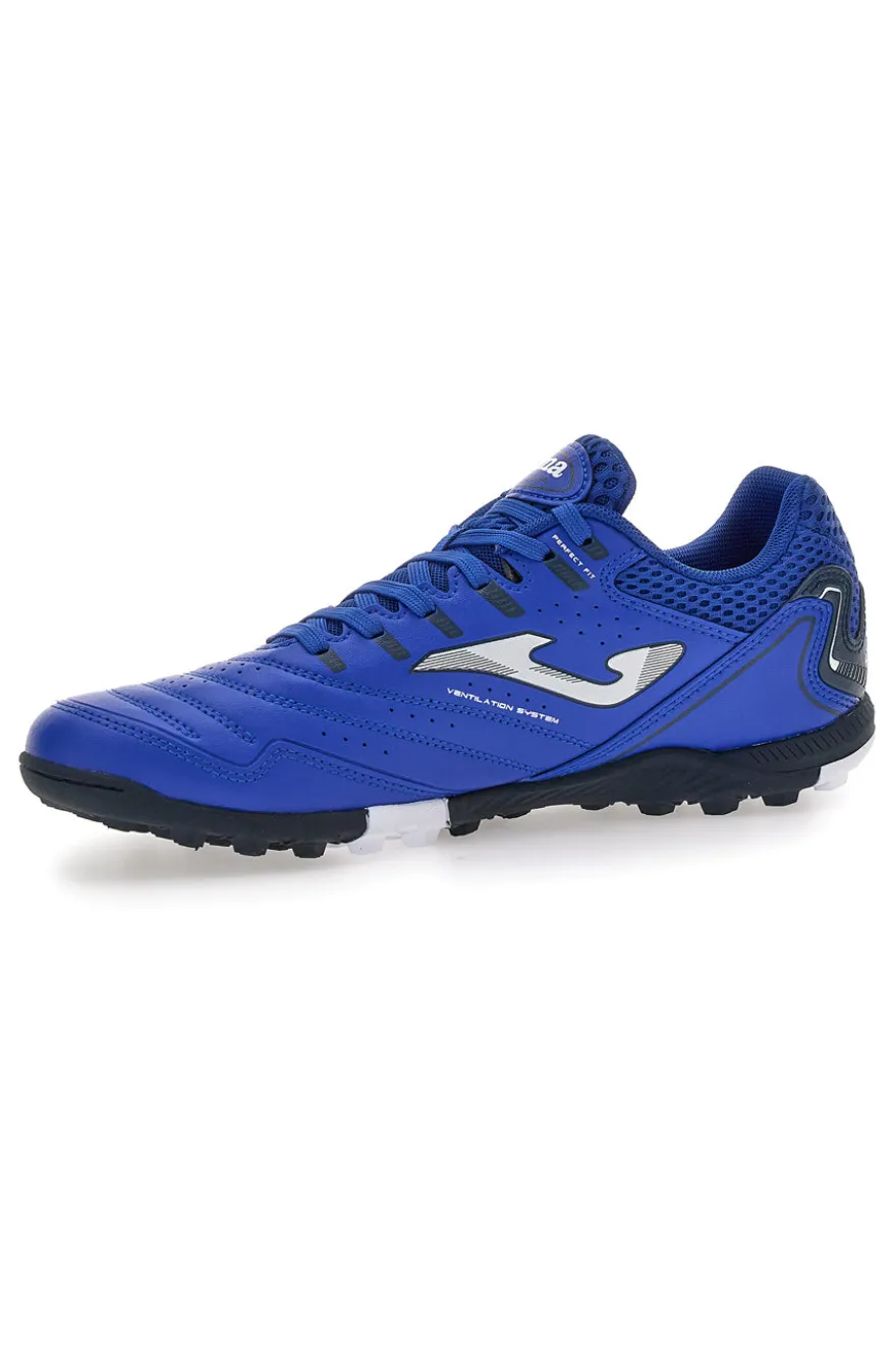 Scarpe blu calcio turf con tomaia traforata Joma Maxima 2404