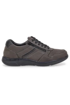 Scarpe casual grigie in vera pelle con zip laterale Pittarello Eco 25299008