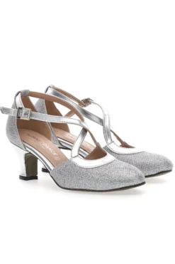 Scarpe da Ballo Argento con Tomaia Glitterata Made in Italy THE FIRST DANCE 5555