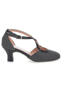 Scarpe da ballo nere con cinturino e suola in vera pelle The First Dance 6555