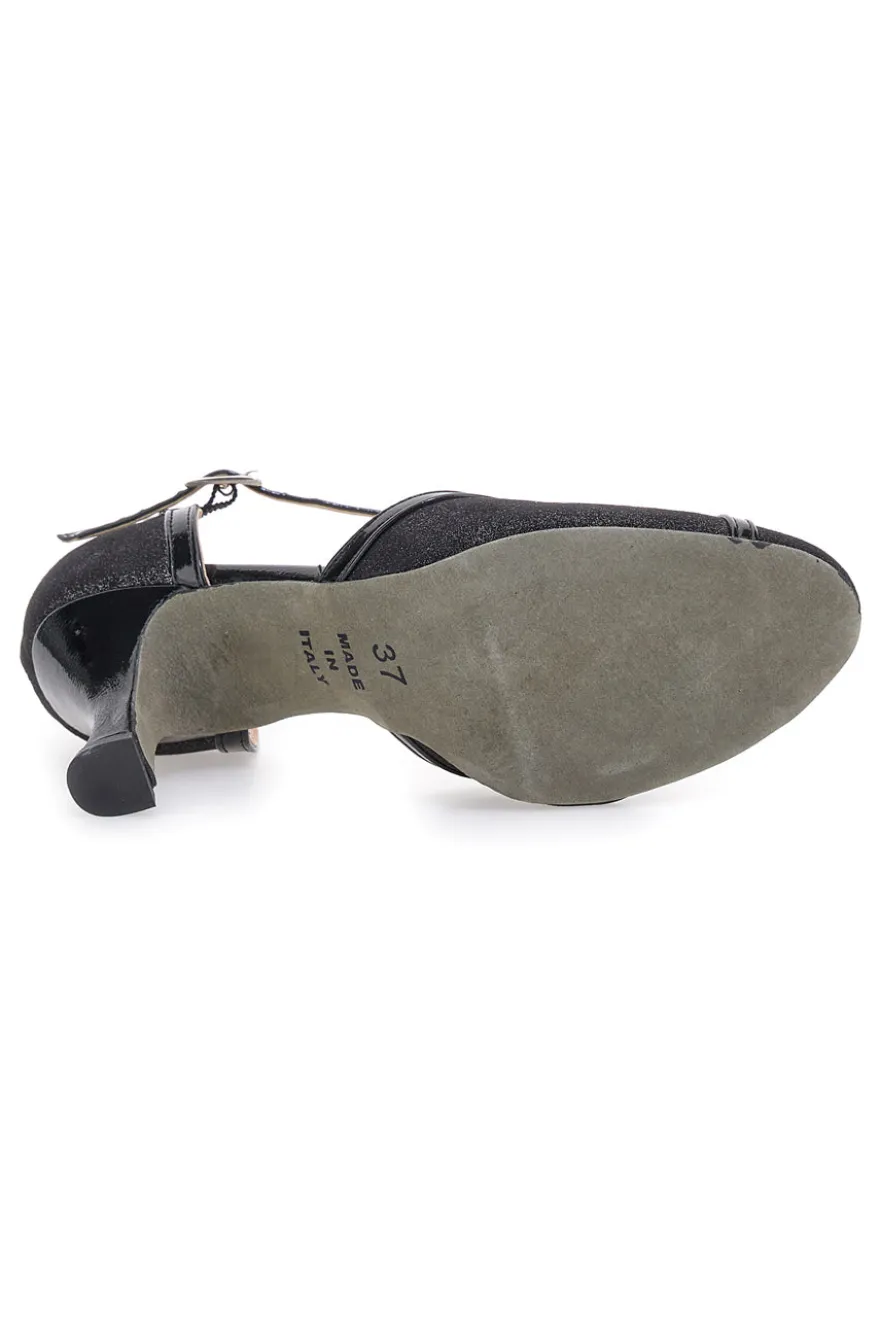 Scarpe da ballo nere con cinturino a T e tacco svasato The First Dance 6325