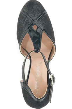 Scarpe da ballo nere con cinturino a T e tacco svasato The First Dance 6325