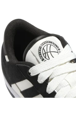 Scarpe da Basket bianche e nere con inserti in pelle Adidas Rapid Court Low