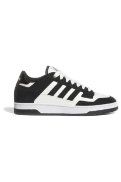 Scarpe da Basket bianche e nere con inserti in pelle Adidas Rapid Court Low