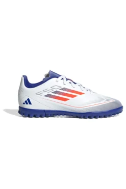 Scarpe da calcetto bianche e blu per terreni sintetici Adidas F50 Club TF J