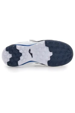 Scarpe da calcetto blu e bianche con doppio strappo Joma Cancha JR 2503