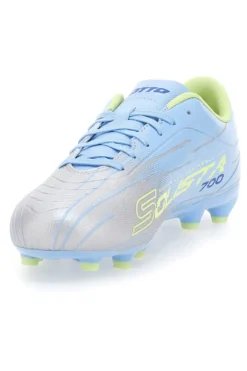 Scarpe da Calcio Azzurre e Argento Lotto Solista 700 IX Fg Jr