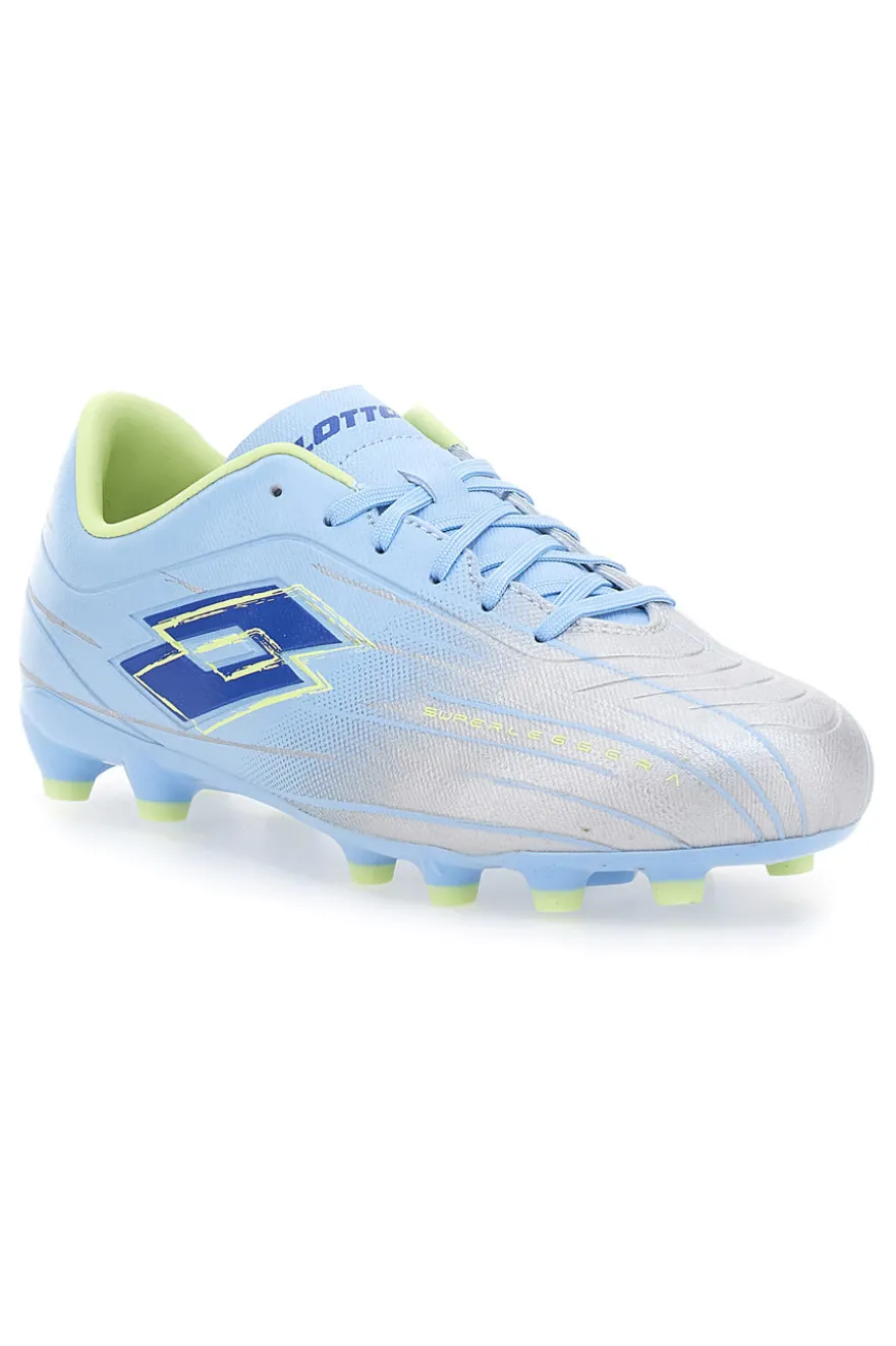 Scarpe da Calcio Azzurre e Argento Lotto Solista 700 IX Fg Jr