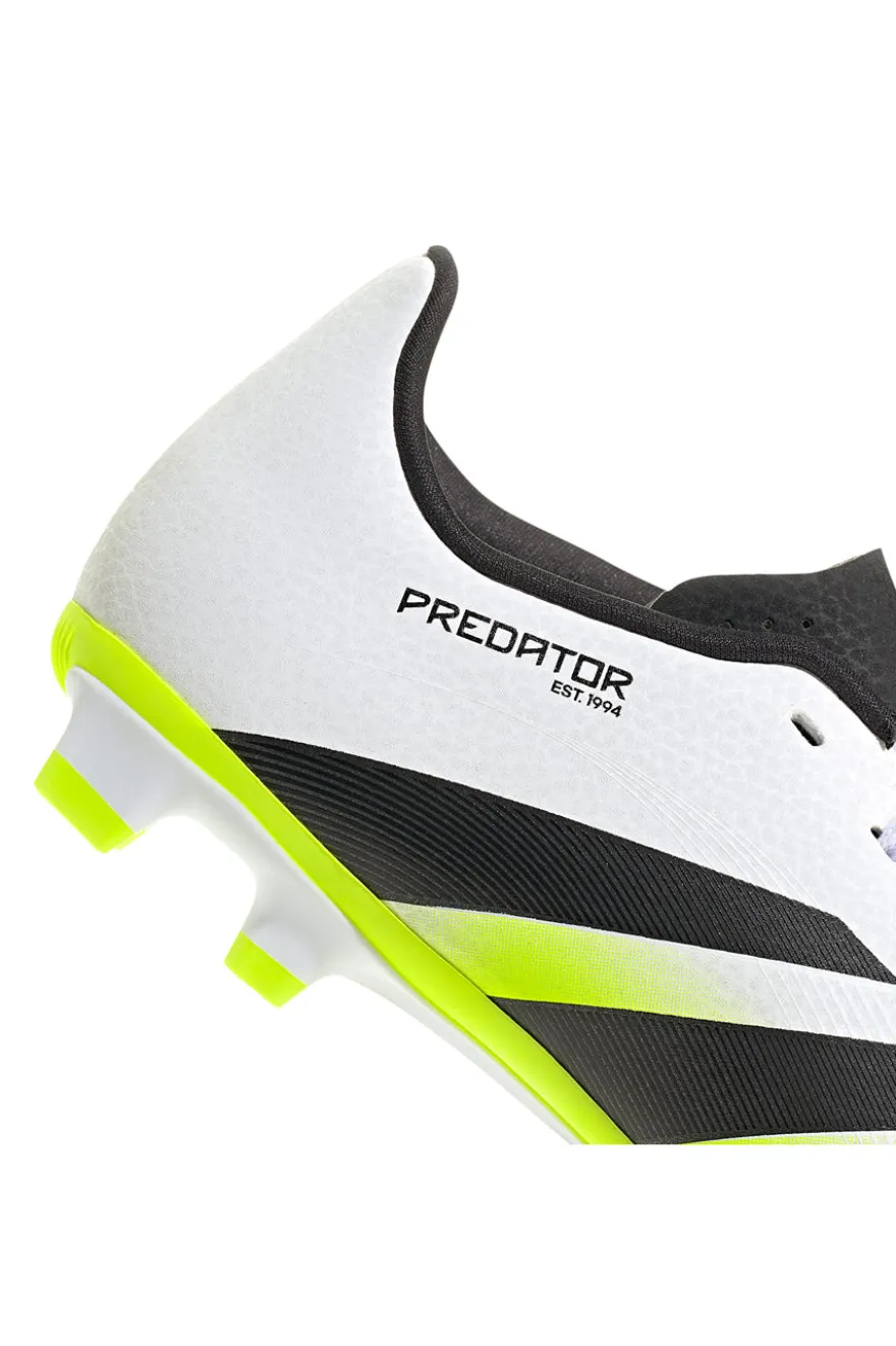 Scarpe da calcio bianche con dettagli giallo fluo Adidas Predator Club FG/MG J