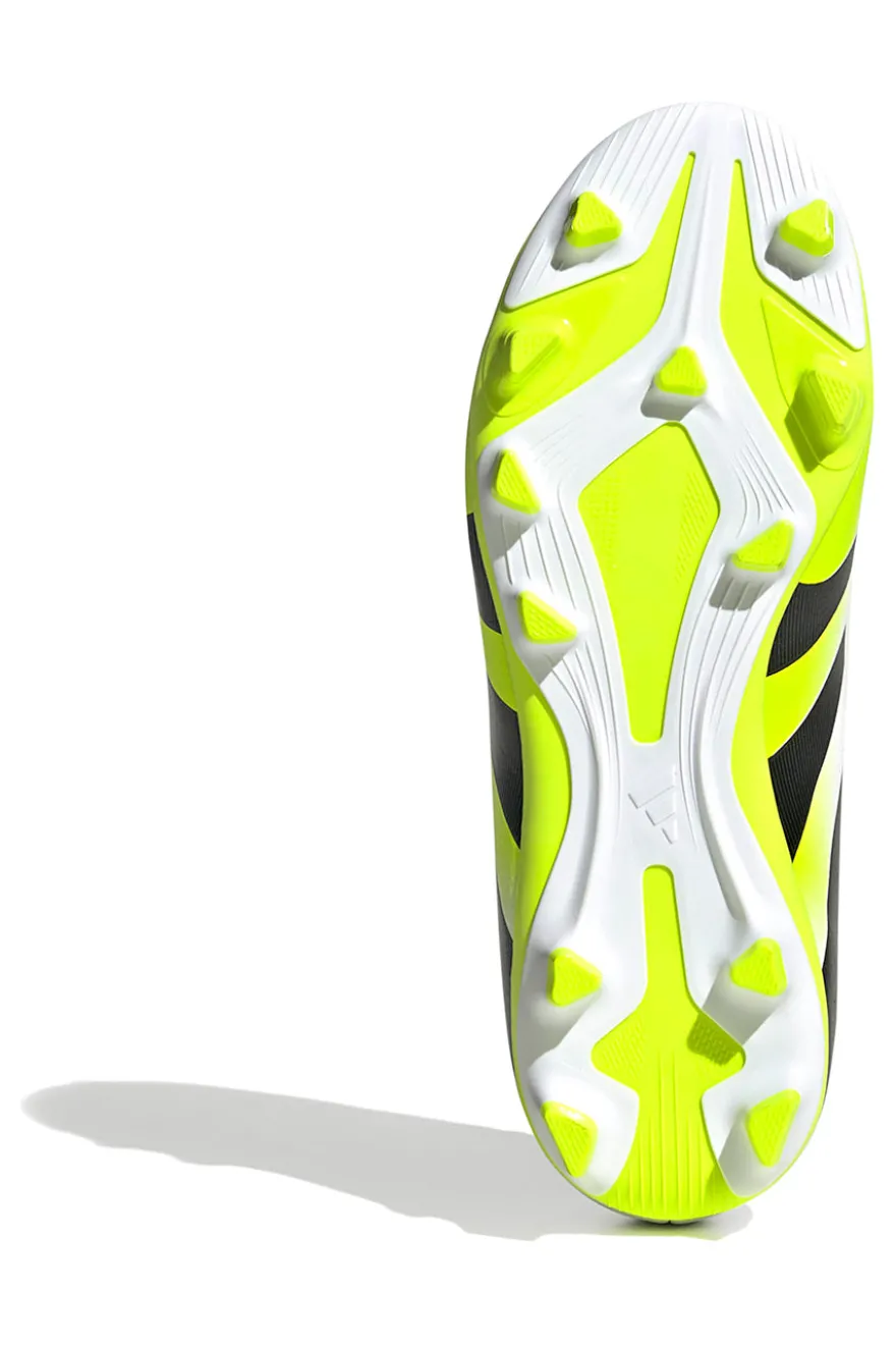 Scarpe da calcio bianche con dettagli giallo fluo Adidas Predator Club FG/MG J