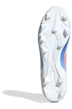 Scarpe da calcio bianche e blu con tacchetti per terreni erbosi Adidas F50 Club FXG