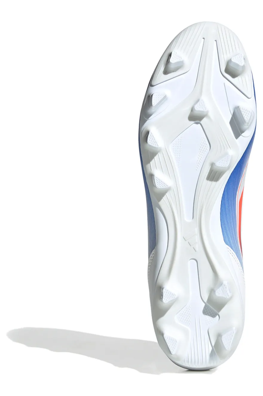 Scarpe da calcio bianche e blu con tacchetti per terreni erbosi Adidas F50 Club FXG
