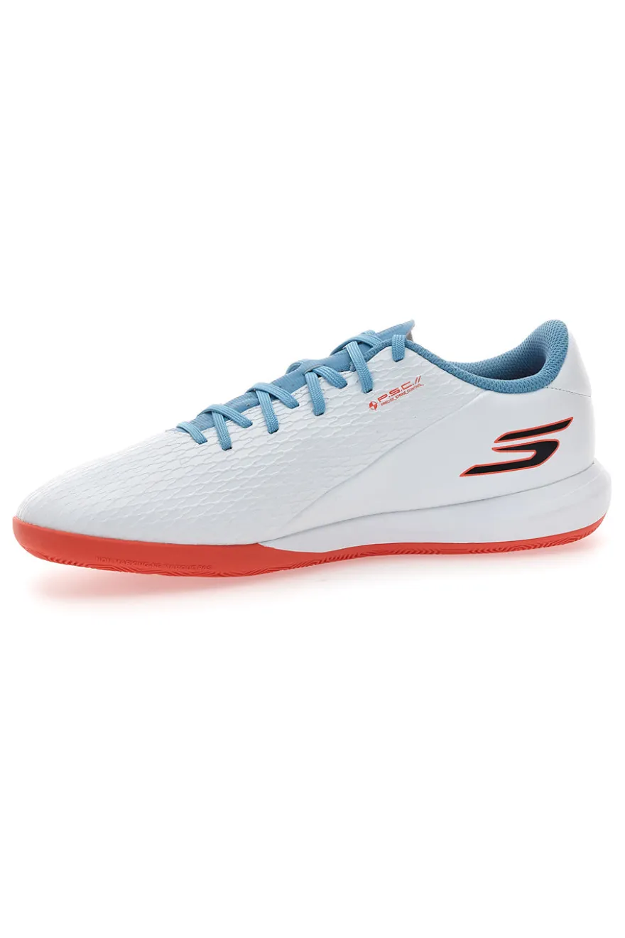 Scarpe da calcio indoor bianche con dettagli azzurri Skechers Club IC
