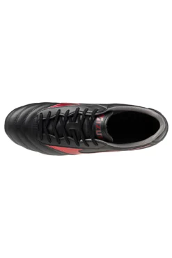 Scarpe da calcio nere e rosse con tacchetti avvitabili Mizuno Morelia II Club SI