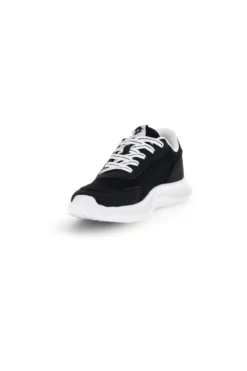 Scarpe da fitness nere con inserti gialli e Air Memory Foam Lotto Run 90 Amf Jr