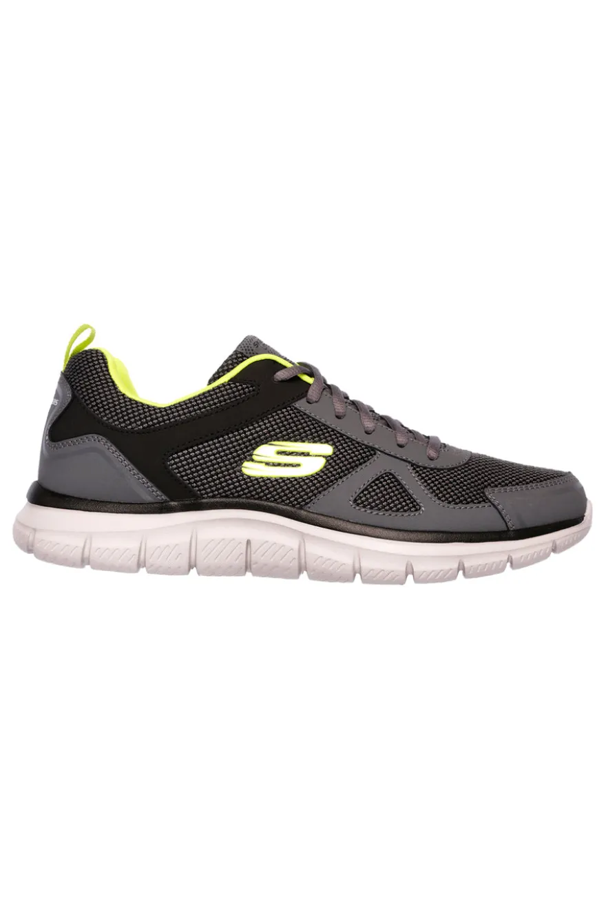 Scarpe da ginnastica grigie leggere Memory Foam Track Bucolo Skechers