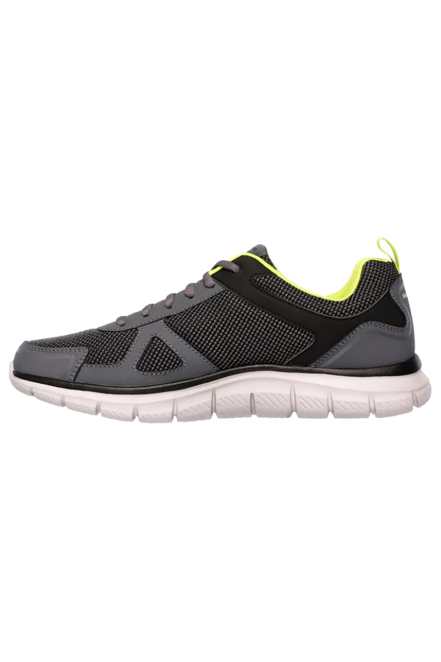Scarpe da ginnastica grigie leggere Memory Foam Track Bucolo Skechers