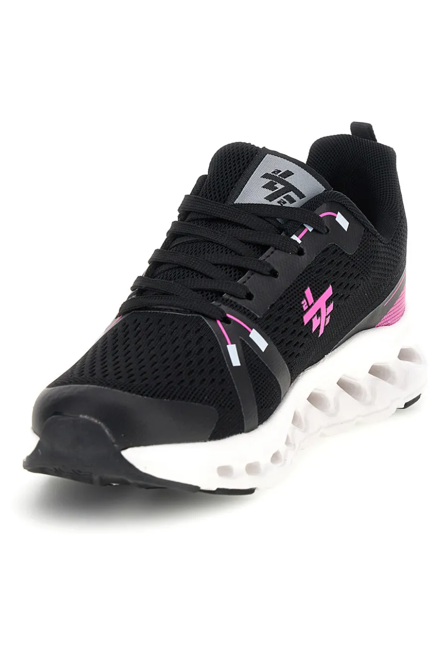 Scarpe da ginnastica nero fucsia traspirante ammortizzata 2T2L 4BF103037