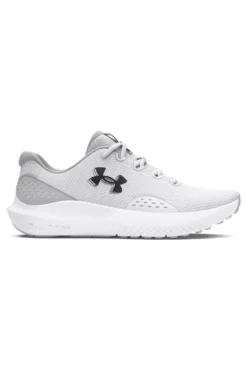 Scarpe da running bianco e grigio chiaro con mesh traspirante e Charged Cushioning Under armour Charged Surge 4