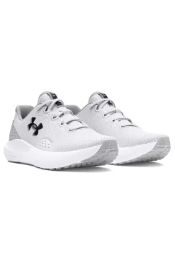 Scarpe da running bianco e grigio chiaro con mesh traspirante e Charged Cushioning Under armour Charged Surge 4