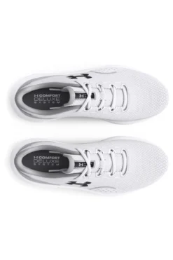 Scarpe da running bianco e grigio chiaro con mesh traspirante e Charged Cushioning Under armour Charged Surge 4
