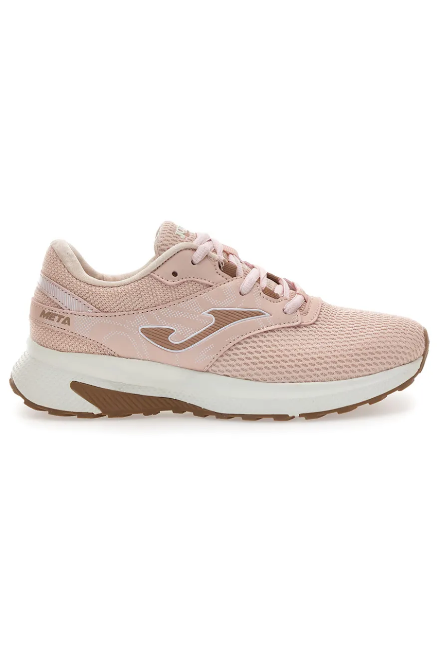 Scarpe da running rosa in mesh con suola bianca Joma Meta Lady 2529