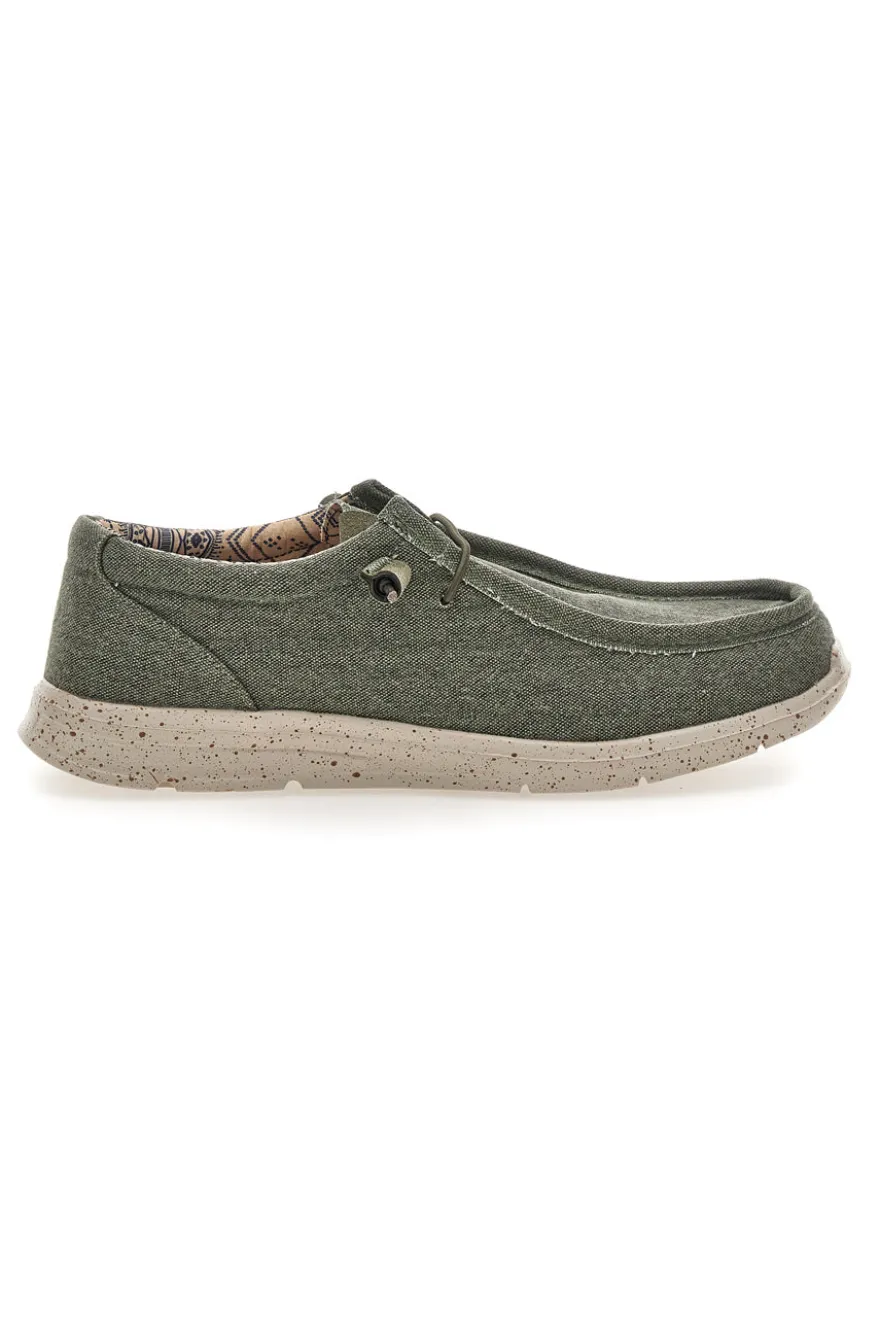 Scarpe da uomo casual verde in tessuto Sevenoaks PK1147O