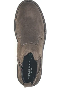Scarpe da uomo marroni in vera pelle con zip Pittarello Eco 252520020