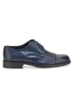 Scarpe eleganti blu in pelle con cuciture decorative Pittarello 7705