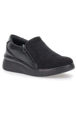 Scarpe nere con brillantini e cerniera laterale PRIMA RIGA H2301017
