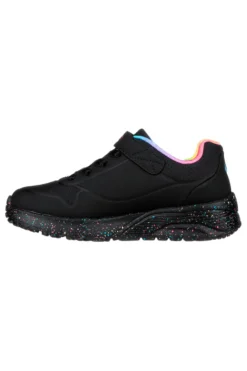 Scarpe nere con dettagli arcobaleno e suola multicolor Skechers Uno Lite Rainbow Specks