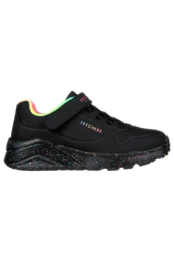 Scarpe nere con dettagli arcobaleno e suola multicolor Skechers Uno Lite Rainbow Specks