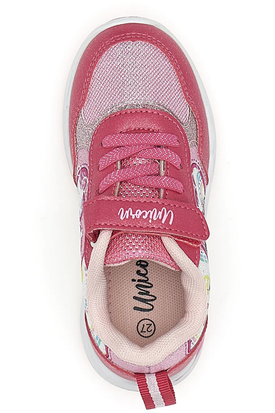 Scarpe rosa con luci e strappo Funicorn S8010199T10
